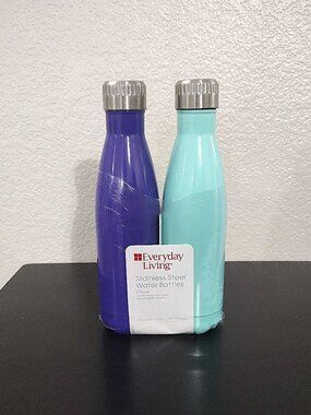 Everyday Living 16.4oz Stainless Steel BPA Free Insulated Tumbler Bottle 2 Pack